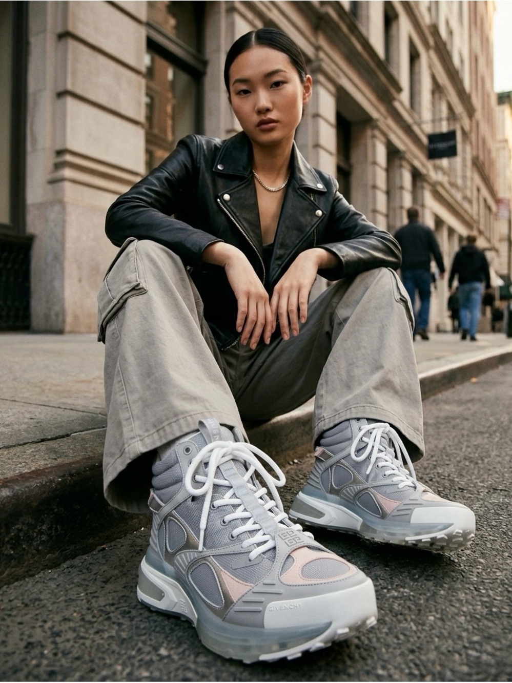 💫 GIVENCHY GIV 1 Mesh Metallic Clear Sole High Top Sneakers | EU 36.5 | NEW 💫